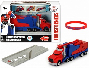 Машинка Optimus Prime из серии Трансформеры, с запуском и браслетом, 11 см. (Dickie, 3112003)
